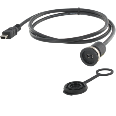 M16 Panel con. to cable Mini-USB 2.0 Type B + Cap