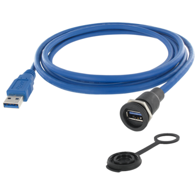 M16 Panel conn. to cable USB-A 3.0+CAP