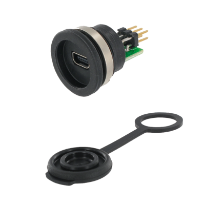 M16 Panel con. Mini-USB 2.0 Type B + Cap